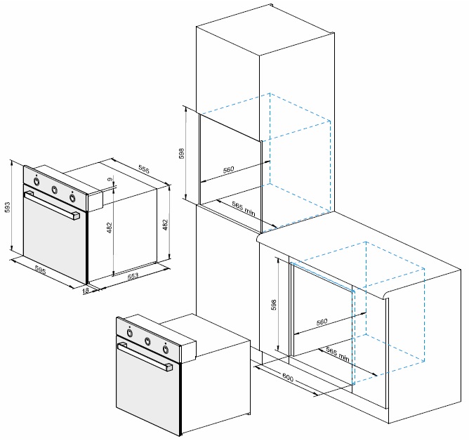 1350496 Электрический духовой шкаф Darina 2V BDE112 710 BВ черный STDN-0145040 - Вид №8