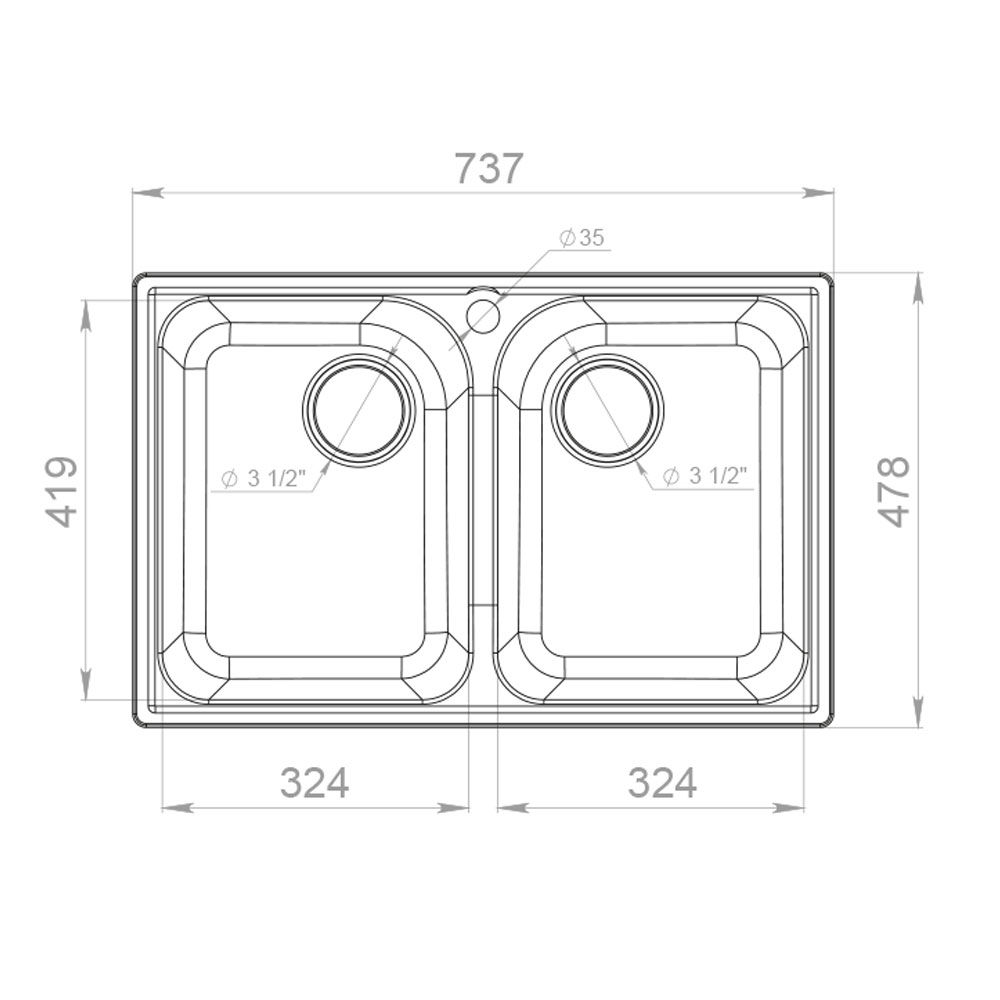 RQ610 бетон Мойка кухонная прямоугольная Raiber  - Вид №1