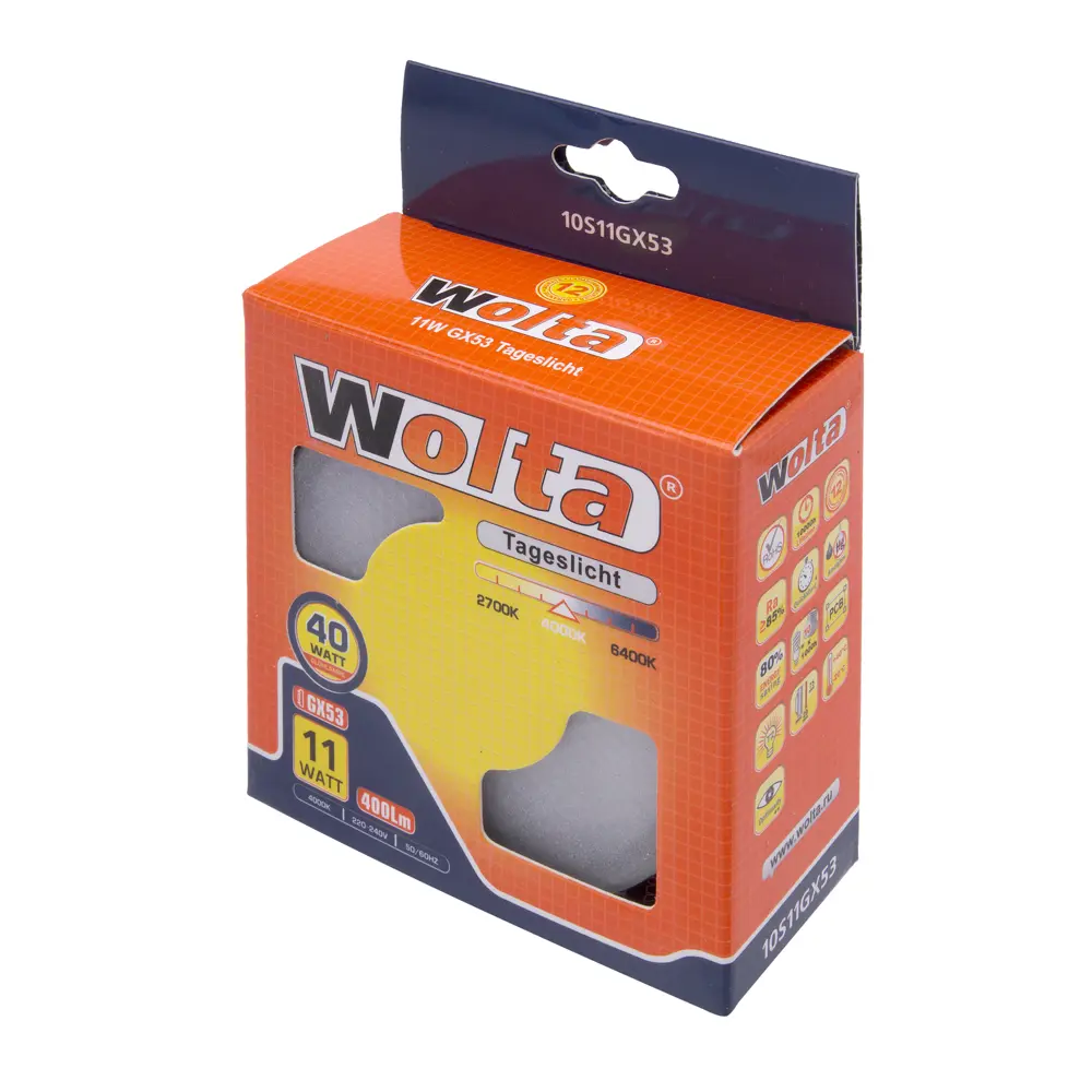 Лампа энергосберегающая Wolta спот GX53 11 Вт свет холодный белый STLM-2183506 - Вид №1