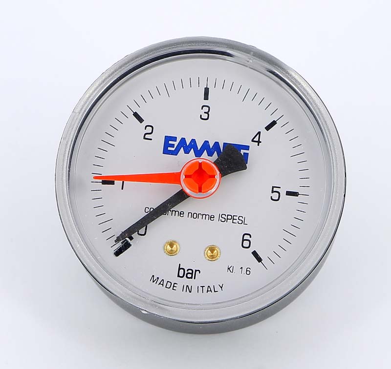 Манометр аксиальный 1/4" 63 мм EMMETI 6 бар 00616006