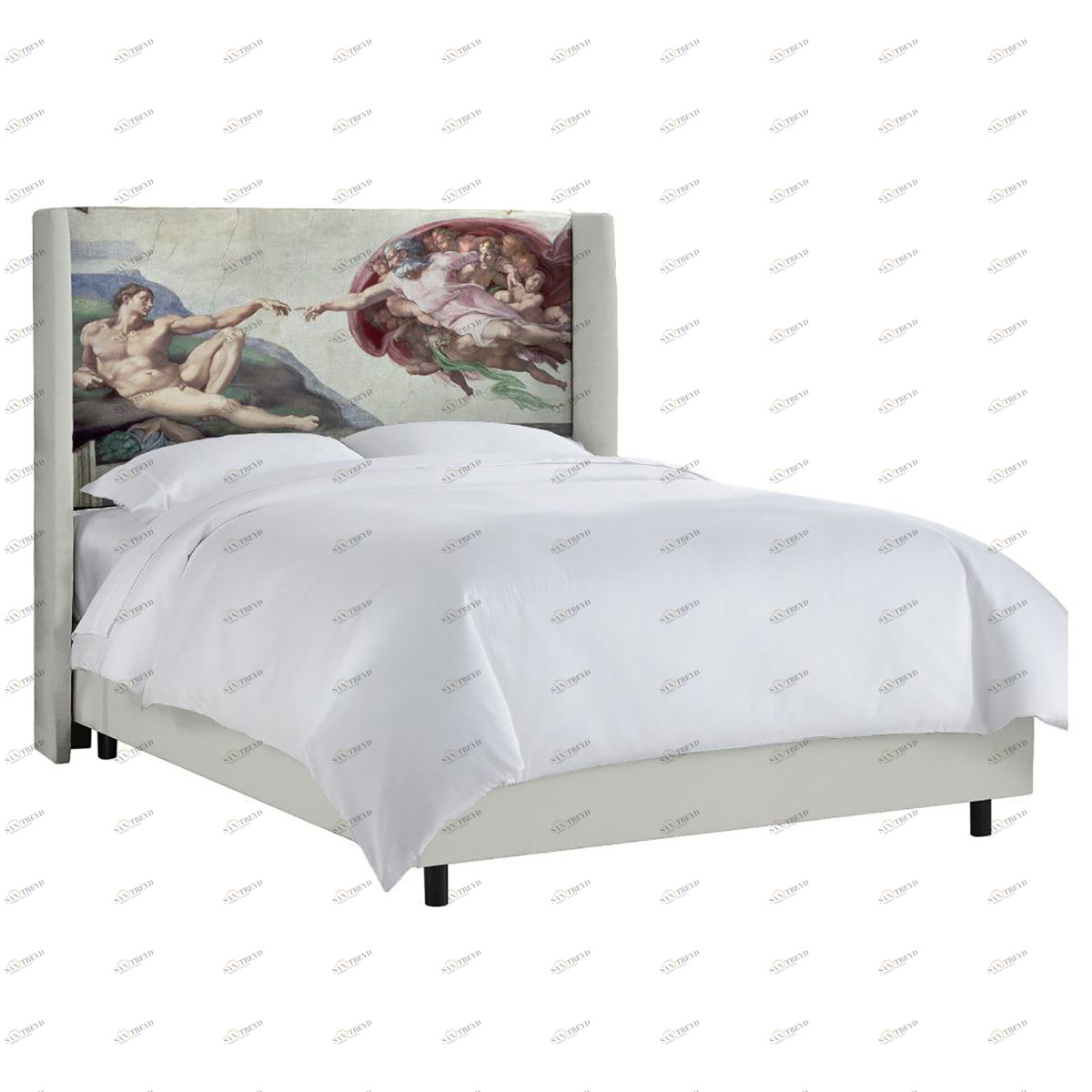 Кровать двуспальная 160х200 белая La Creazione di Adamo ICON DESIGNE ДИЗАЙНЕРСКИЕ 096845 Бежевый;красный;разноцветный 