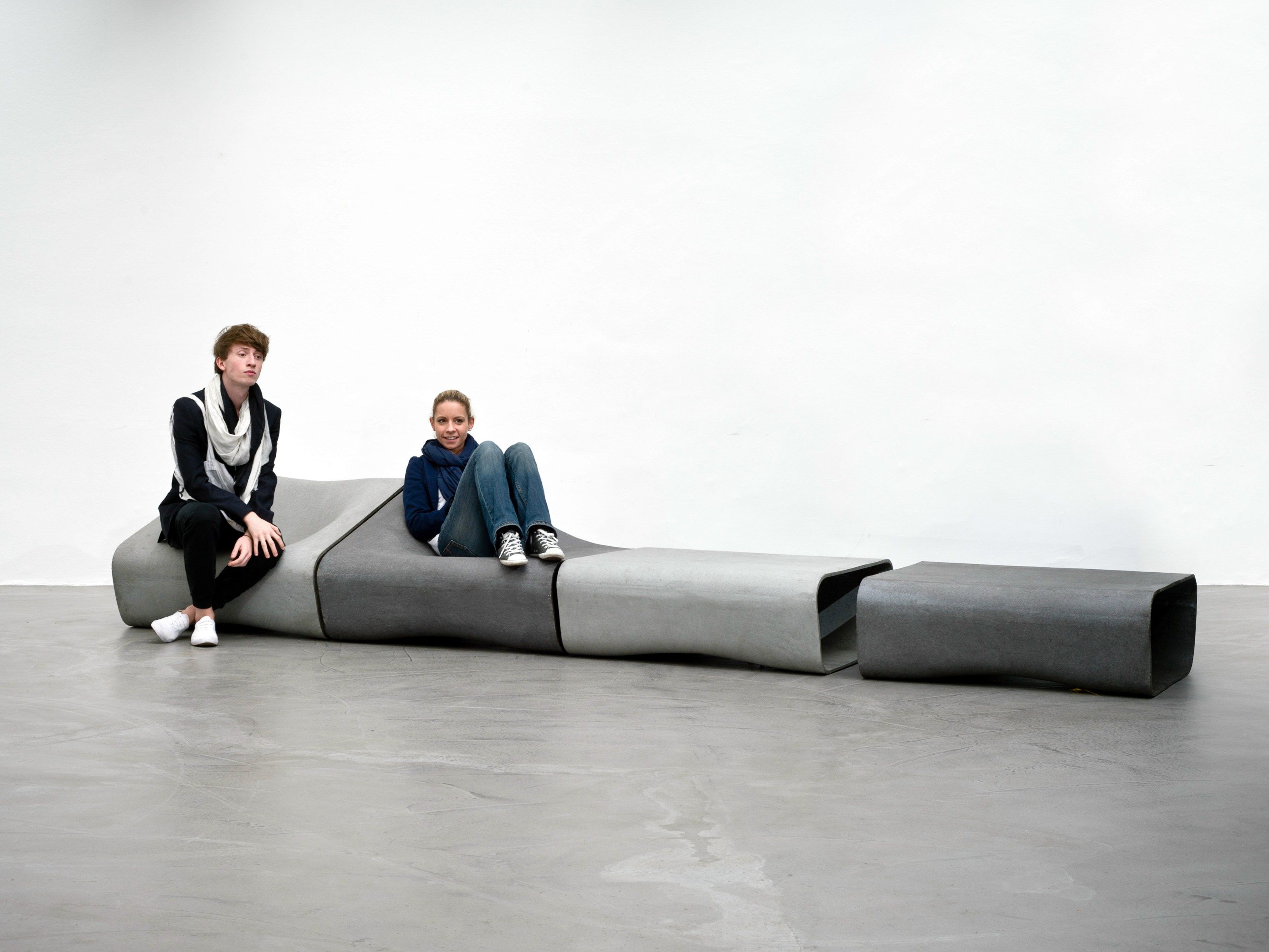 Модульная бетонная скамья со спинкой SWISSPEARL дизайн ARCH-00096634 - Вид №8