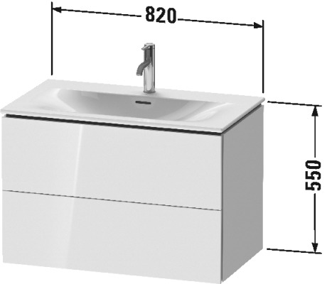 LC630701818 L-Cube Тумбочка подвесная Белый матовый, декор Duravit - Вид №1