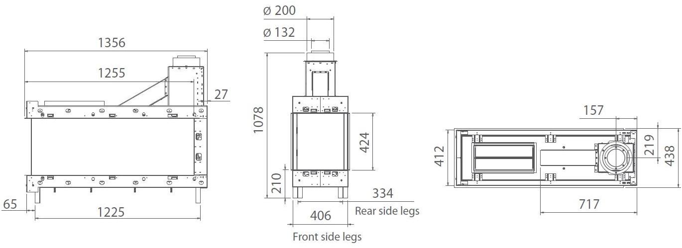 BRITISH FIRES Закрытый трехсторонний газовый камин sun-id-1459220 - Вид №1
