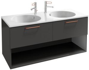 EB2555-R7-NR4 Тумба для столешницы 120 см, 2 ящика/1 ниша, бронзовая ручка JACOB DELAFON ODÉON RIVE GAUCHE