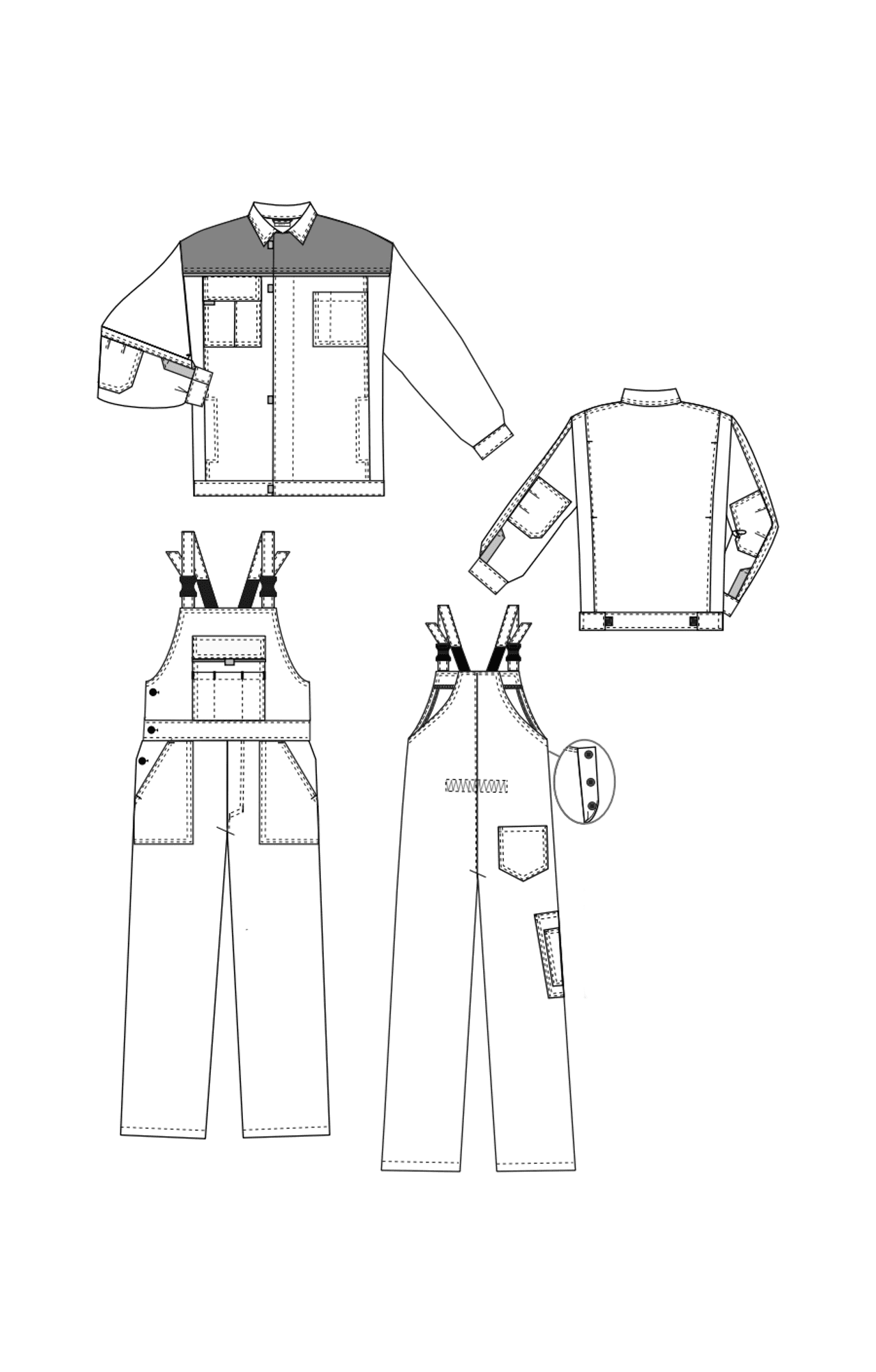 69264 Костюм "Профи" темно-серый  Летняя спецодежда  размер 52-54/182-188  - Вид №13
