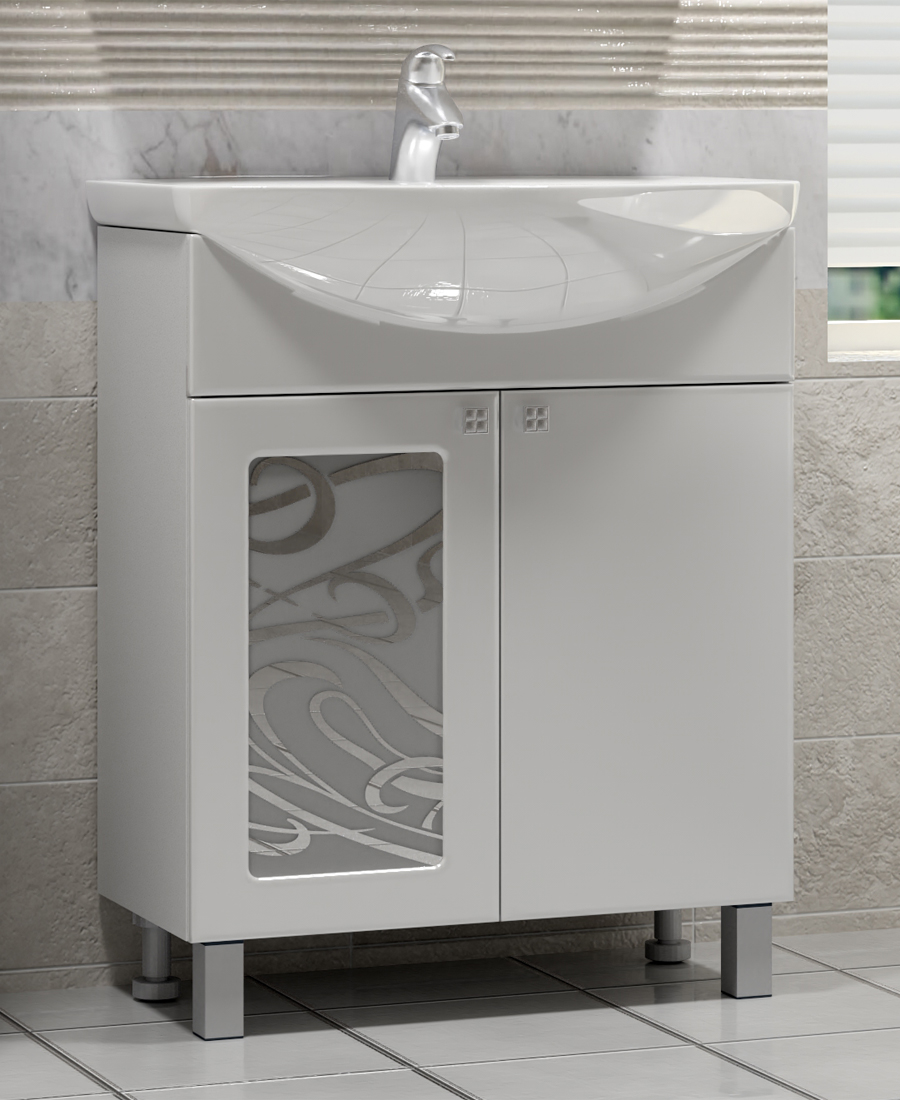 Тумба с раковиной Provans 600 (Балтика)610⨉440⨉840 мм белый Santreyd sun-id-665131 - Вид №1