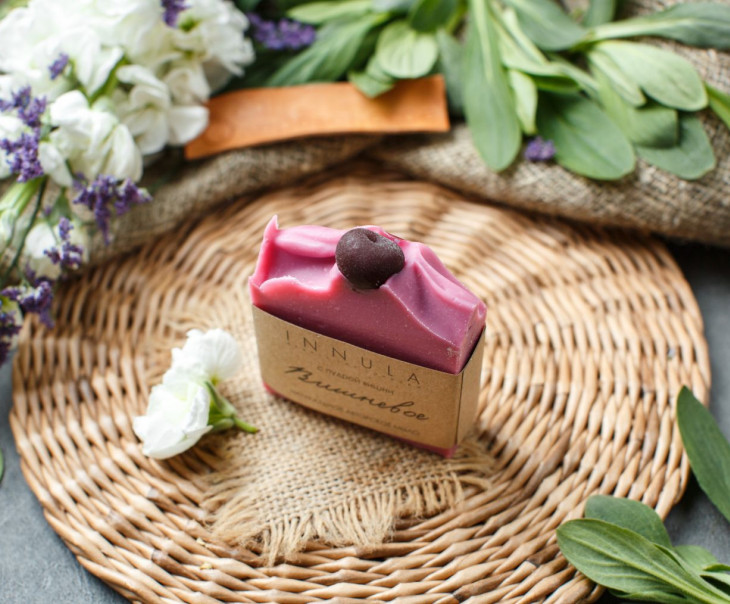 3744 Мыло ручной работы "Вишневое" Вкусляндия  - Вид №1