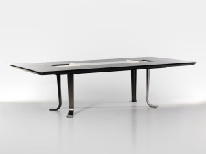 Деревянный прямоугольный стол с Lazy Susan