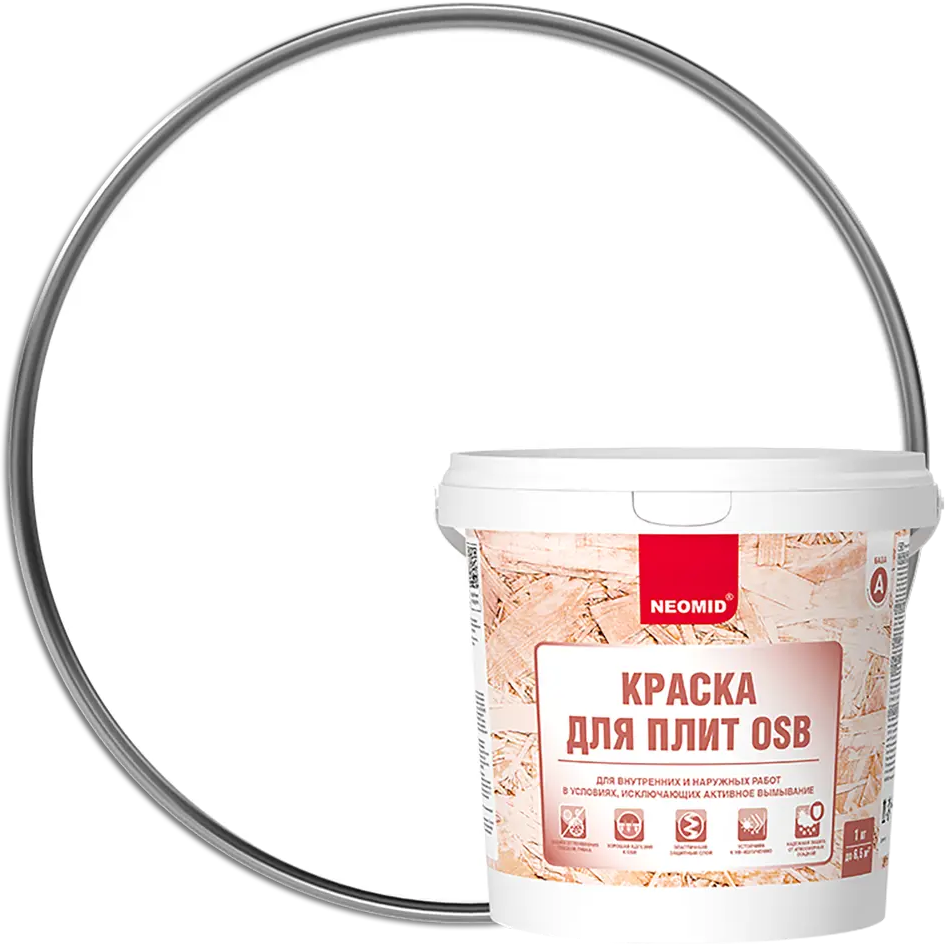 Краска NEOMID для OSB-плит - матовая белая, 1 кг 82681286