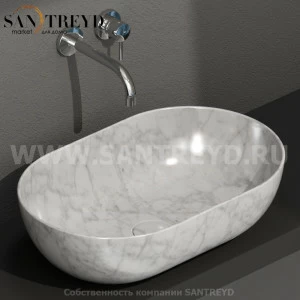 B6O54MC Накладная раковина на столешницу  овальная Ceramica Globo T-EDGE