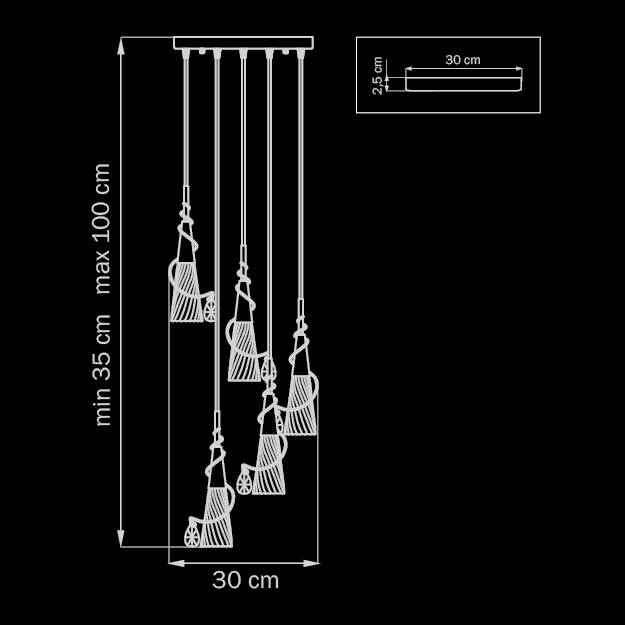 Подвесная люстра Lightstar Aereo 711057 LIGHTSTAR AEREO 056041 Черный  - Вид №1