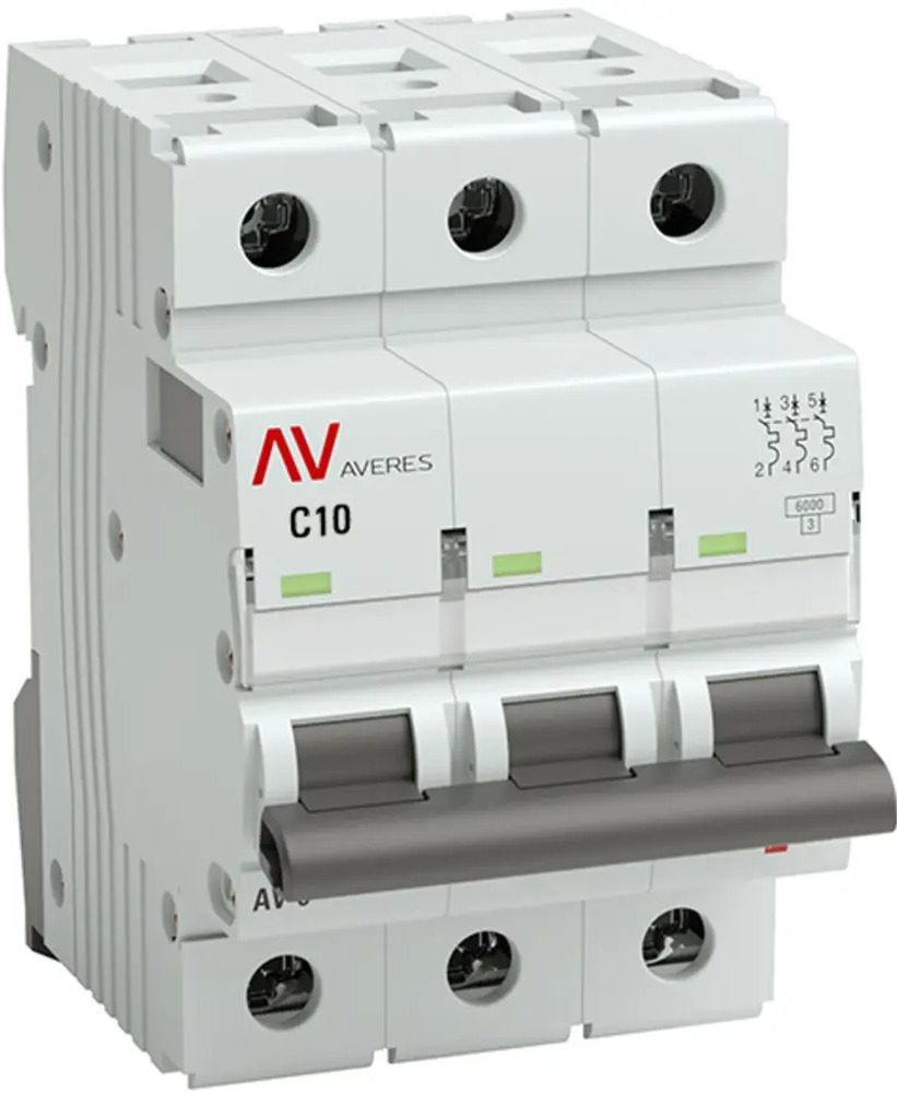 Автоматический выключатель EKF AV-6 3P для защиты электросети 84579885