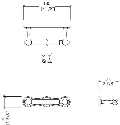 Латунный держатель рулона Devon&Devon Кавендиш ARCH-00098338 - Вид №2