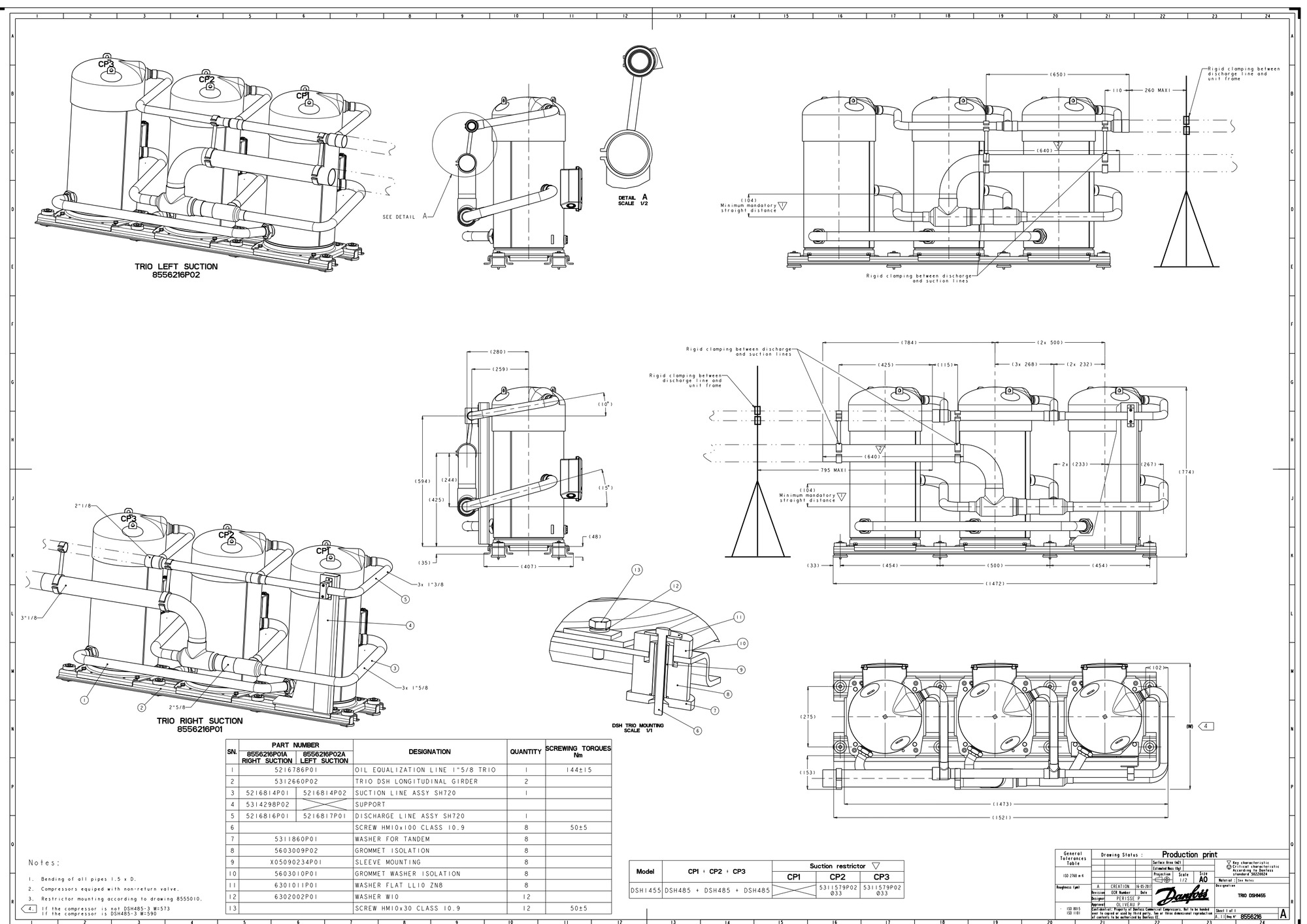 Danfoss DSH — Герметичные спиральные компрессоры, R410A DSH140A4ALC Компрессор спиральный 120H1206  - Вид №7
