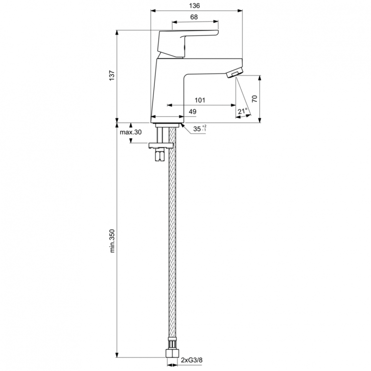 B0407AA Смеситель для раковины Ideal Standard VITO - Вид №1