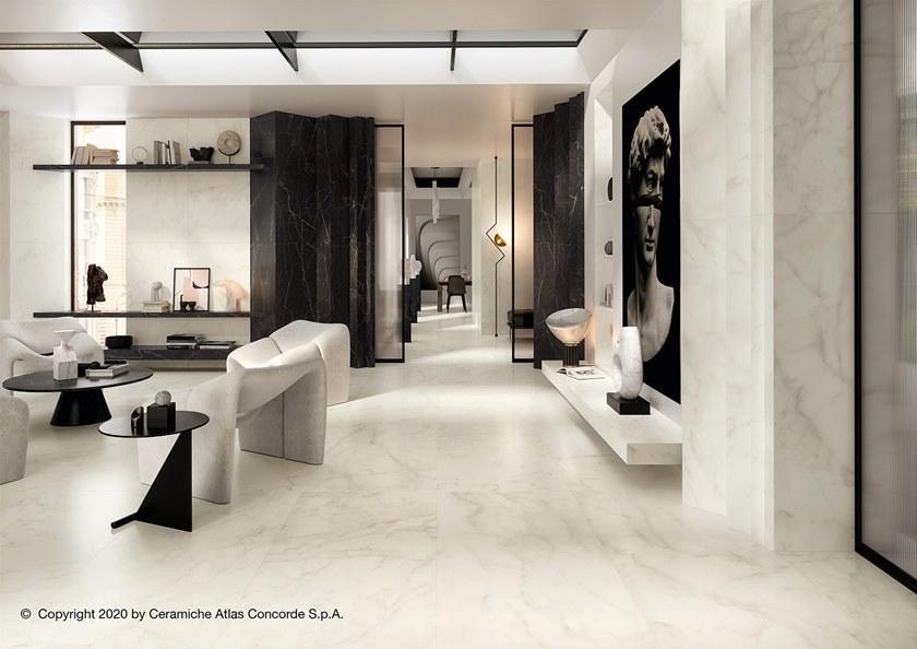 Atlas Concorde Белая плитка для стен с эффектом мрамора Marvel shine sun-id-1375735 - Вид №12