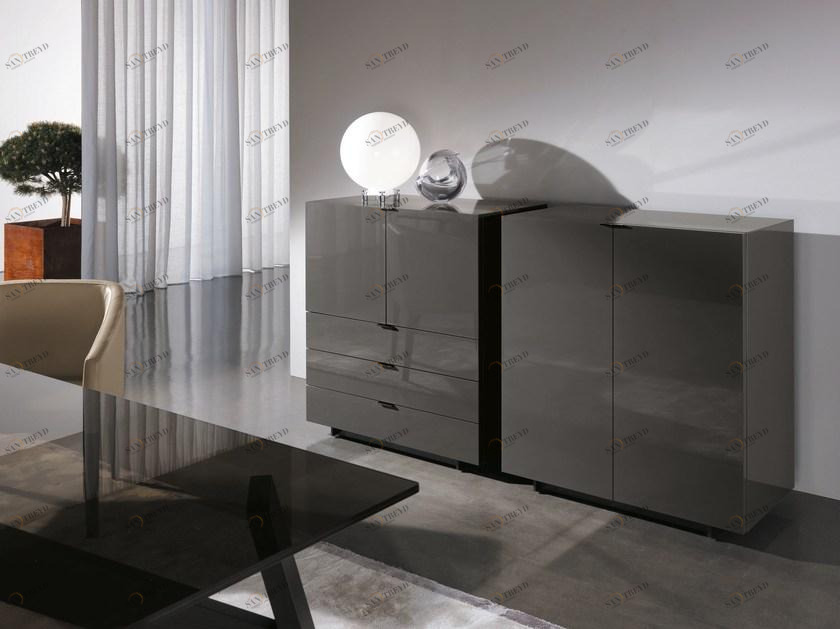 Minotti Лакированный буфет с распашными дверцами с ящиками Harvey line sun-id-1401205