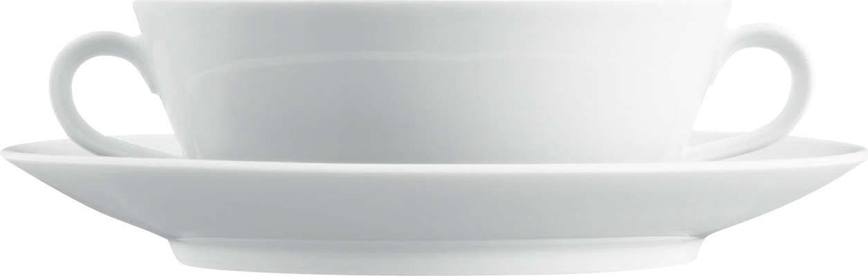 10642876 Furstenberg Чашка для супа с блюдцем Furstenberg "Вагенфельд" 300мл (белая) Фарфор 
