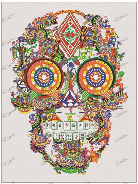 Mineheart Прямоугольный коврик из полиамида Gambling skull sun-id-1439752