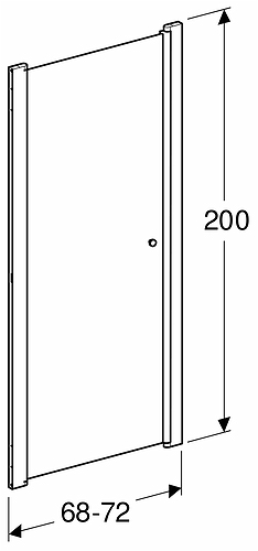 500.910.00.5 Распашная дверь IDO Showerama 10-0, IDO Showerama 10-0, матовый профиль / прозрачное стекло, 700 мм  - Вид №5