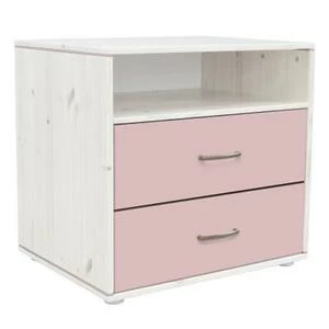 Комод Flexa Classiс storage с 2 выдвижными ящиками и 1 полкой, белый/искусственно состаренный/розовы