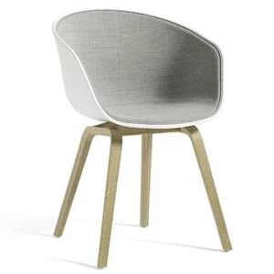 Стул AAC22 мягкий, светло-серый с белым