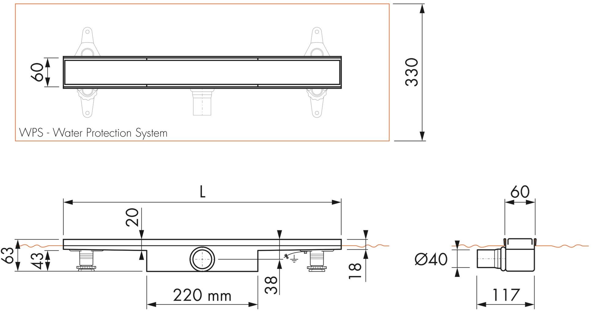 ESS Easy Drain Трап для душа из нержавеющей стали Compact sun-id-1364980 - Вид №1