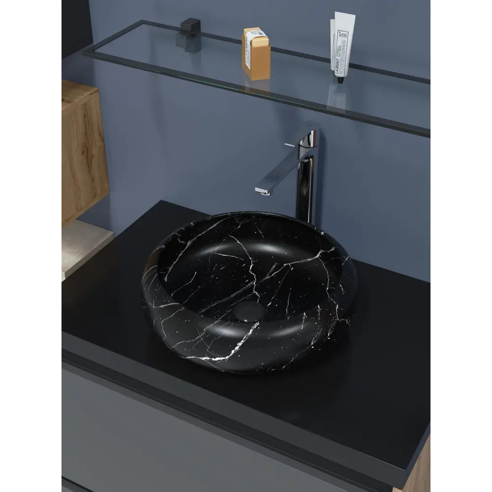 Santreyd Slim Black M — элегантная керамическая раковина для столешницы 89316158 STLM-0994874 - Вид №2