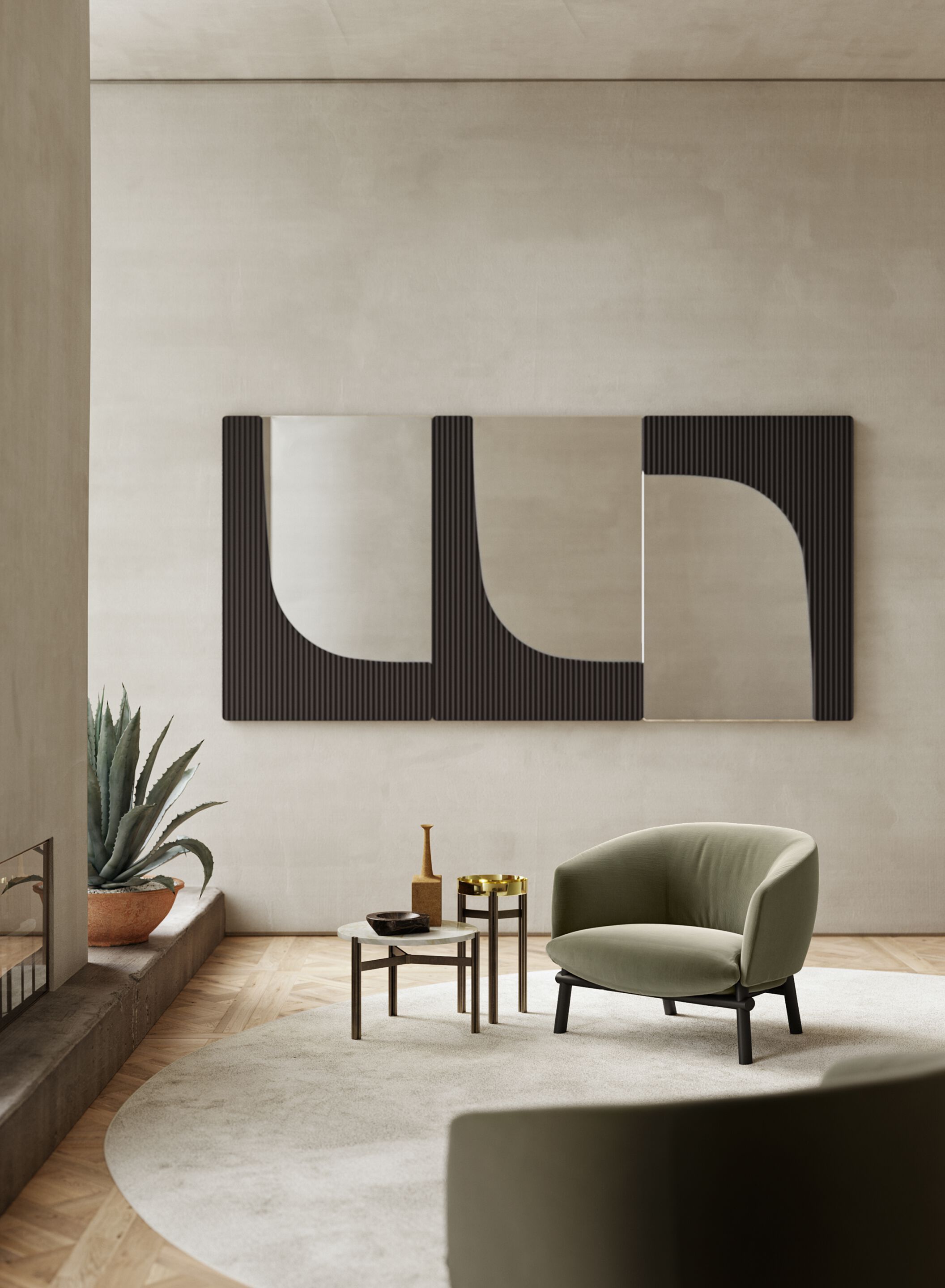 Круглый латунный журнальный столик Gallotti&Radice ARCH-00068466 - Вид №3