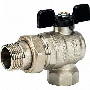 Кран шаровый STOUT ВН 1" угловой с американкой