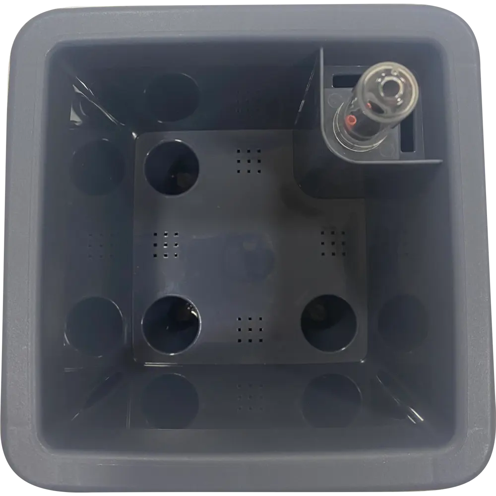 Горшок цветочный с автополивом Ingreen 13х13х16.8 см v1.5 л пластик темно-серый Munchen STLM-2053305 - Вид №1