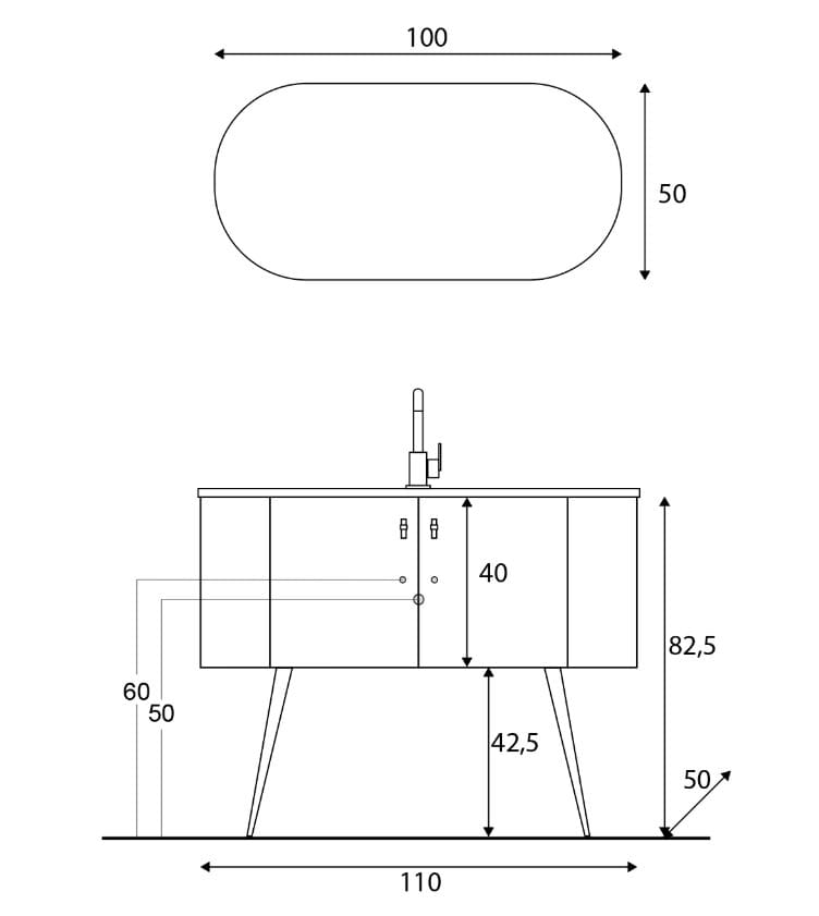 Напольный умывальник с дверцами Gaia Mobili Contemporary ARCH-00148684 - Вид №2