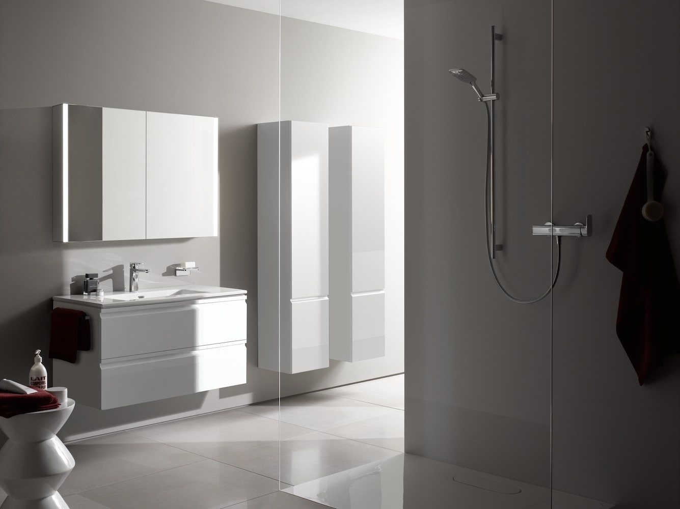 H4029501102611 Шкафчик высокий, 4 полочки стеклянные, петли справа LAUFEN PRO - Вид №18