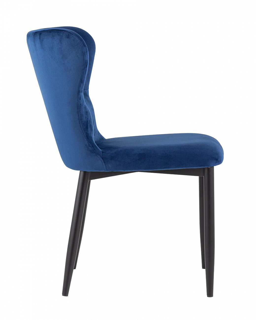 Стул мягкий со спинкой темно-синий с черными металлическими ножками "Лилиан" STOOL GROUP ДИЗАЙНЕРСКИЕ 00-3881784 Синий  - Вид №1