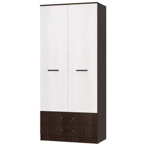 91776168 Шкаф распашной Bts 96.8x220x53.4 см ЛДСП цвет венге/ясень белый STLM-1365211