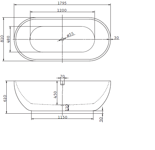 Акриловая ванна BelBagno BB26  - Вид №1