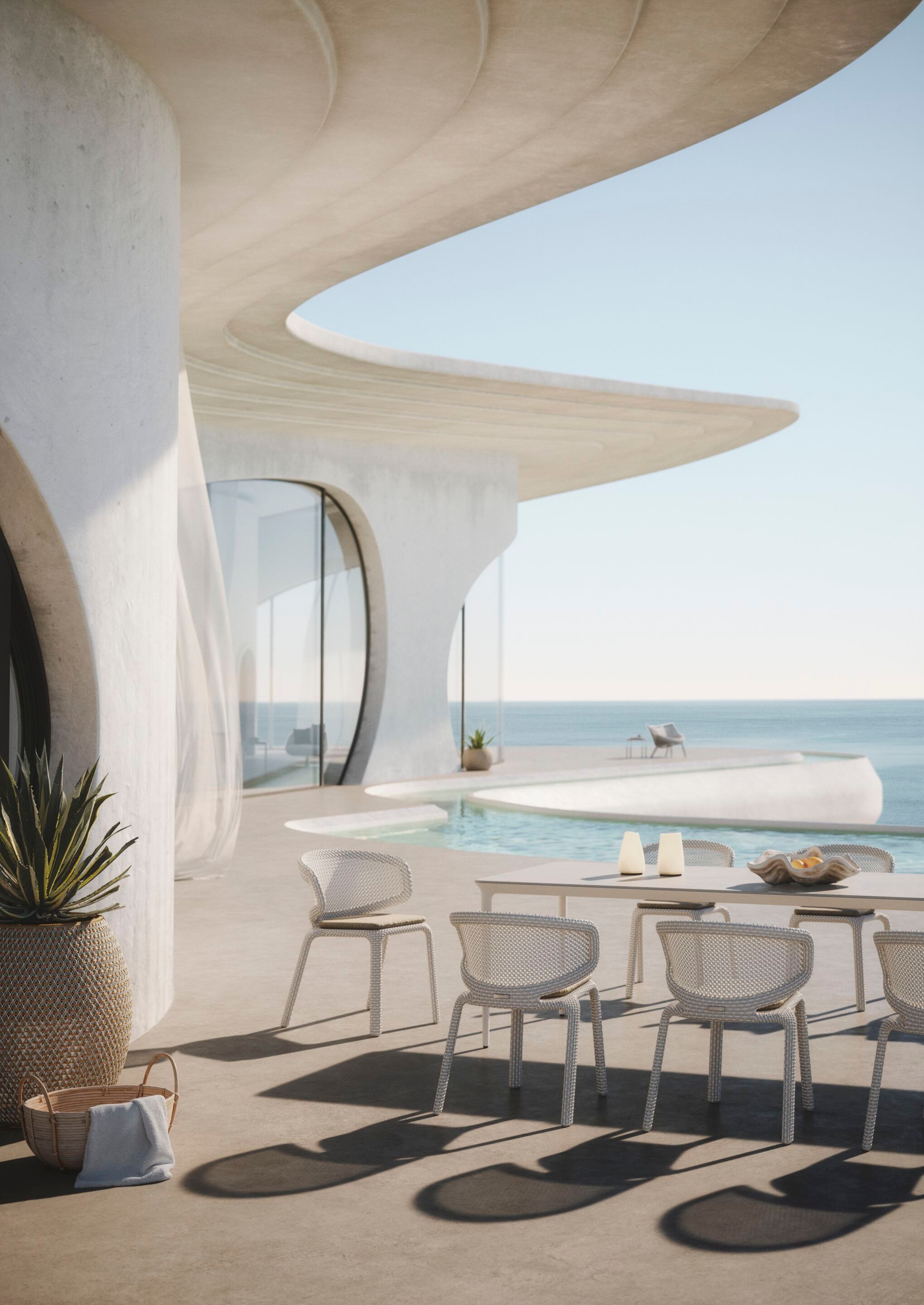 Штабелируемый садовый стул из синтетического волокна DEDON SEASHELL NUO ARCH-00108126 - Вид №7