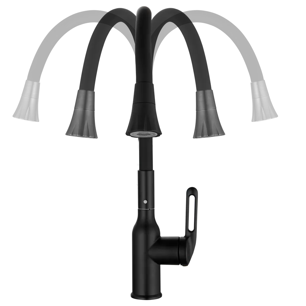 Смеситель Haiba HB73825-7 для кухни с гибким изливом и сатинированным покрытием 89396815 STLM-1564212 - Вид №4