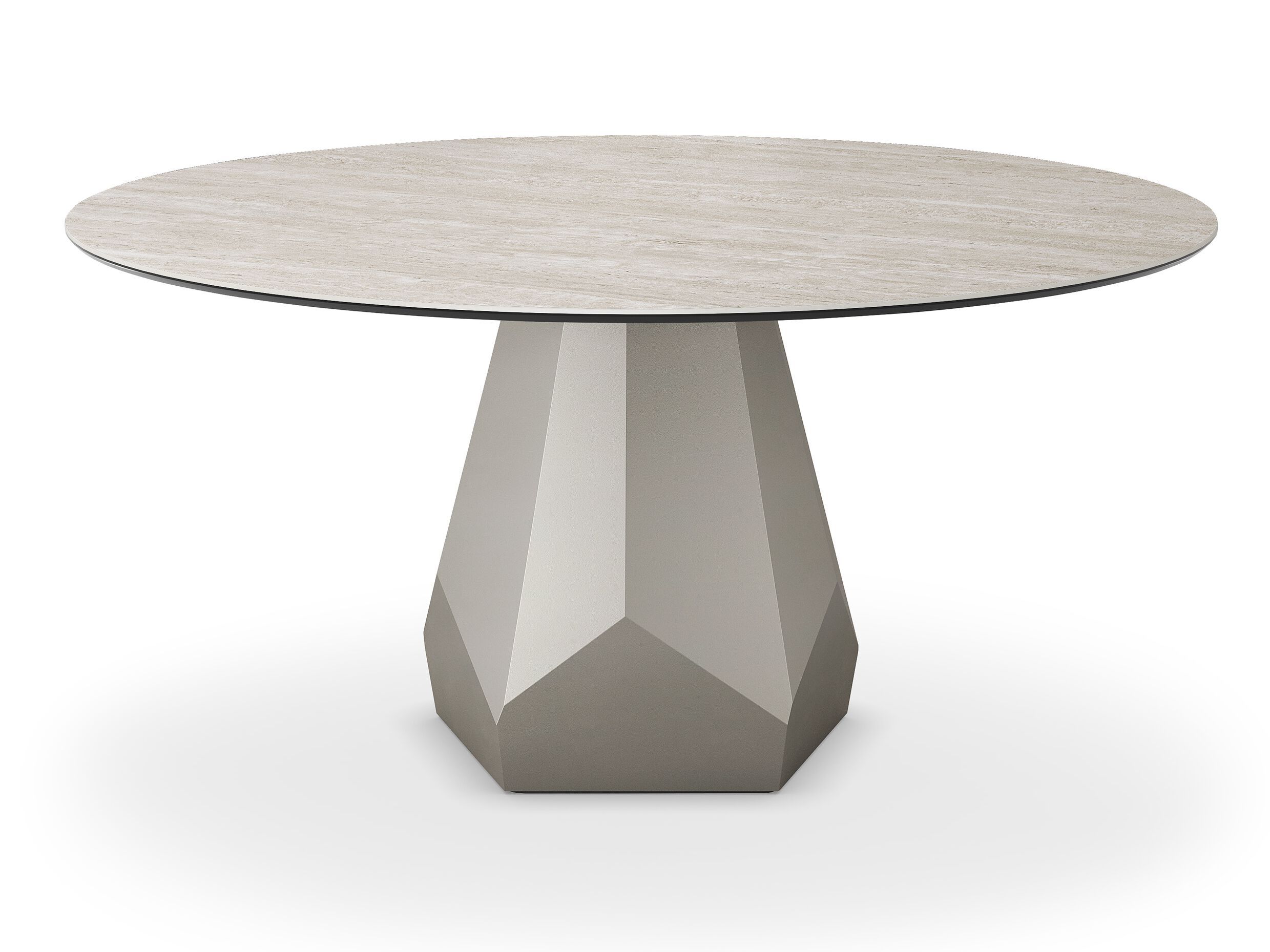 Круглый стальной стол и керамическая столешница Cattelan italia Церматт ARCH-00079090 - Вид №1