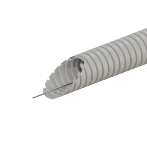 Труба гофрированная Экопласт D25 мм 50 м ПВХ легкая с протяжкой цвет серый