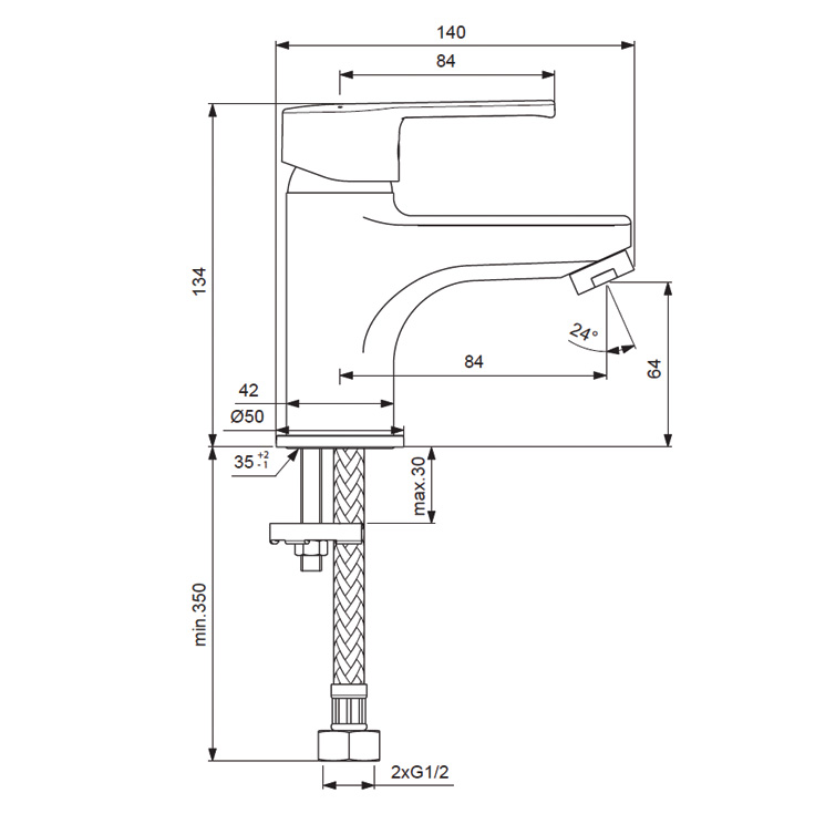 BA234AA Смеситель для умывальника VIDIMA UNO - Вид №1
