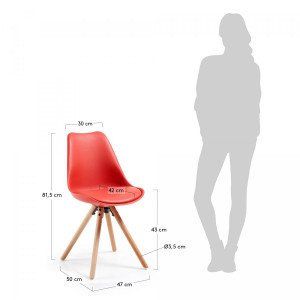045616 Cтул красный пластик La Forma Lars