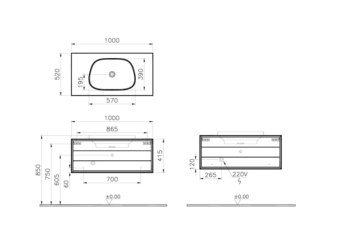 61459 Раковина Vitraglobal Frame - Вид №1