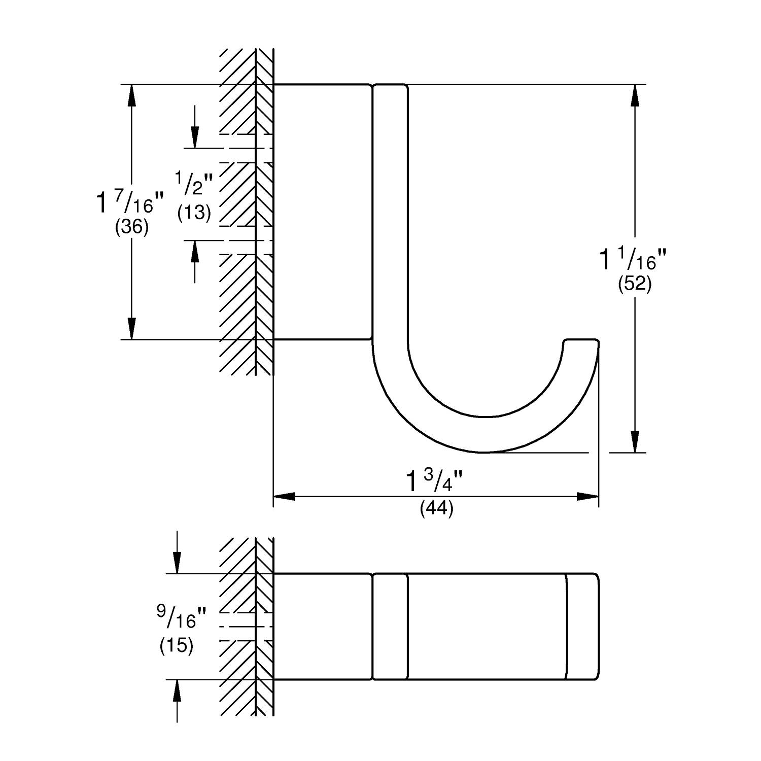 Крючок GROHE Selection, холодный рассвет матовый (41039GN0) - Вид №1