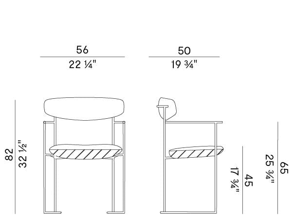 Металлический садовый стул с подлокотниками Potocco Keel Light ARCH-00100984 - Вид №2