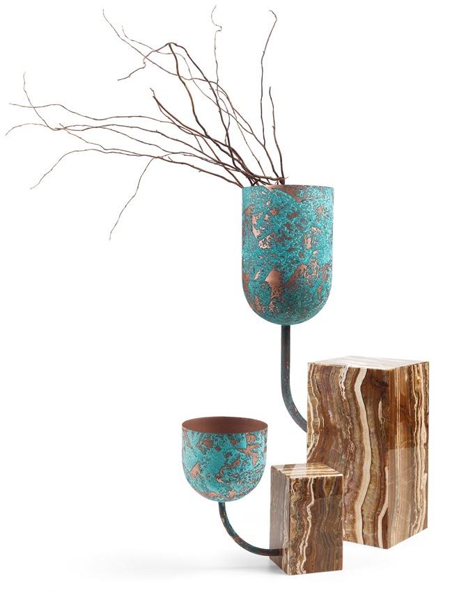 JCP UNIVERSE Медная ваза и мраморное основание sun-id-1422962 - Вид №1