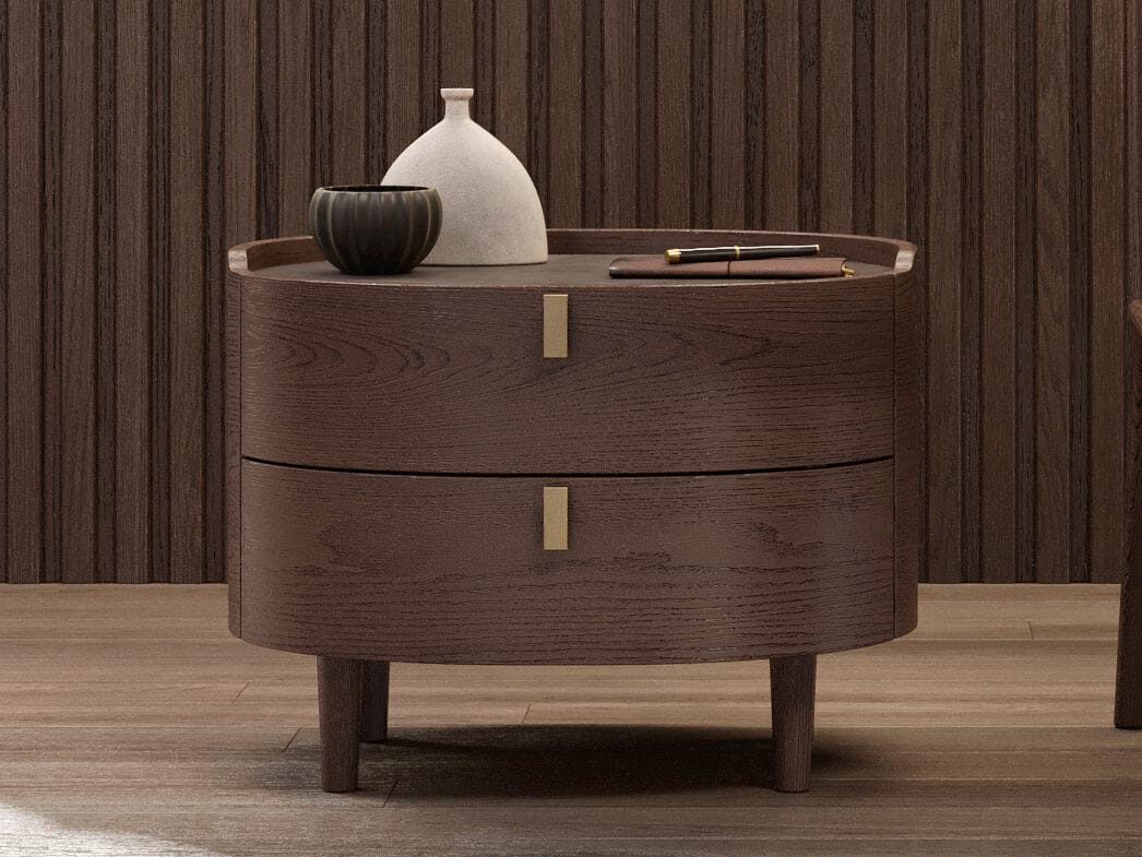 Деревянная овальная тумбочка с ящиками Olivieri Kalè ARCH-00142709