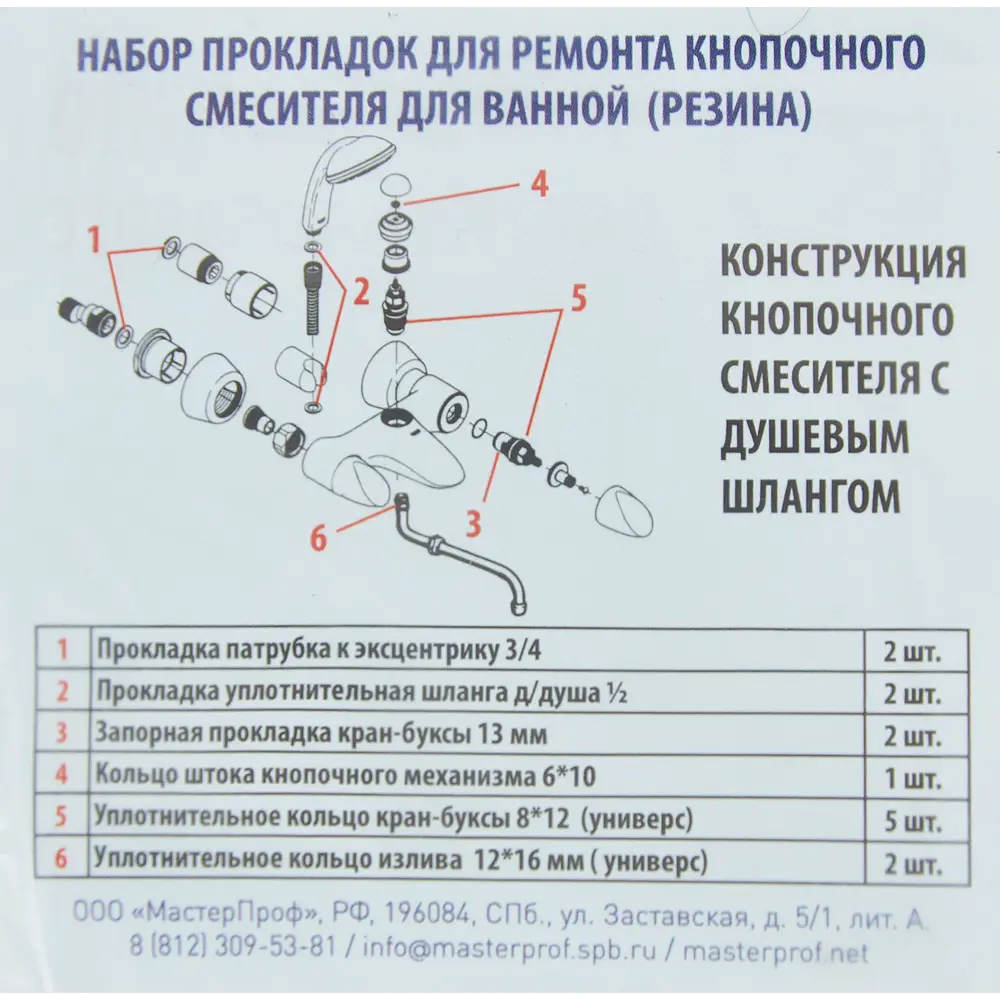 Santreyd - Набор прокладок для кнопочного смесителя 3/4" из синтетического каучука 86867033 STLM-0072236 - Вид №2