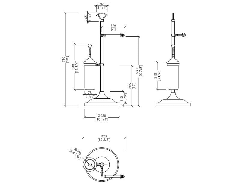 Латунный держатель для туалетной щетки и туалетной щетки Devon&Devon Single ARCH-00056403 - Вид №1